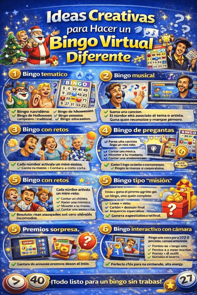 Ideas creativas para hacer un bingo virtual diferente