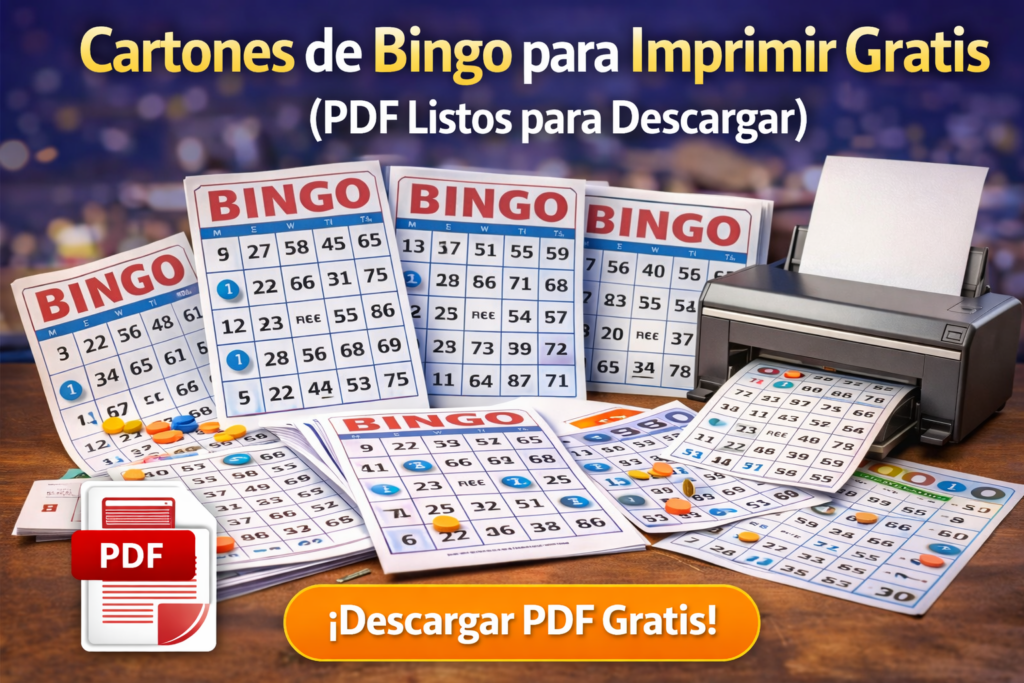 Cartones de Bingo para Imprimir Gratis (PDF Listos para Descargar)