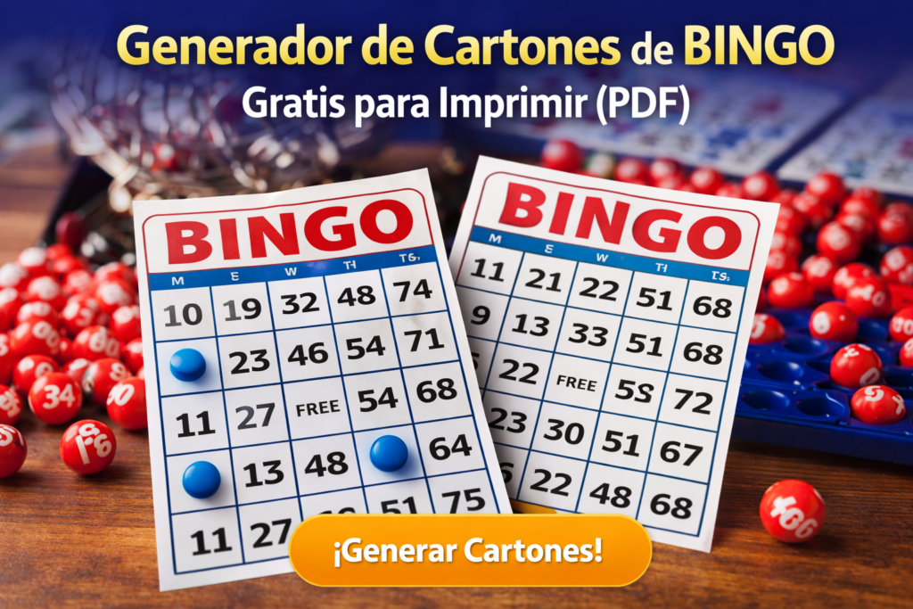 Generador de Cartones de Bingo Gratis para Imprimir (PDF)