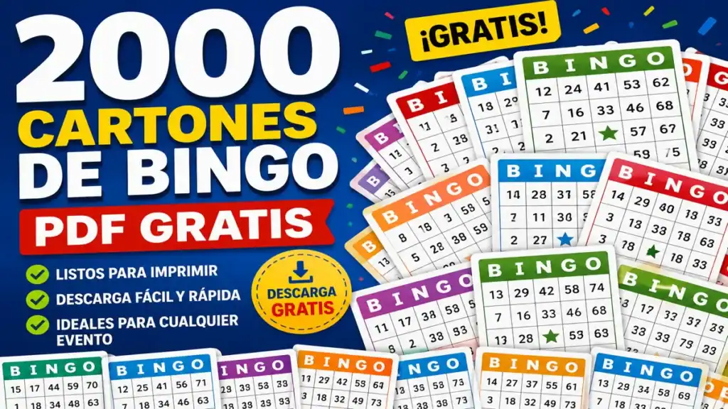 2000 Cartones de Bingo PDF Gratis para Imprimir (Perfectos para Eventos Grandes)