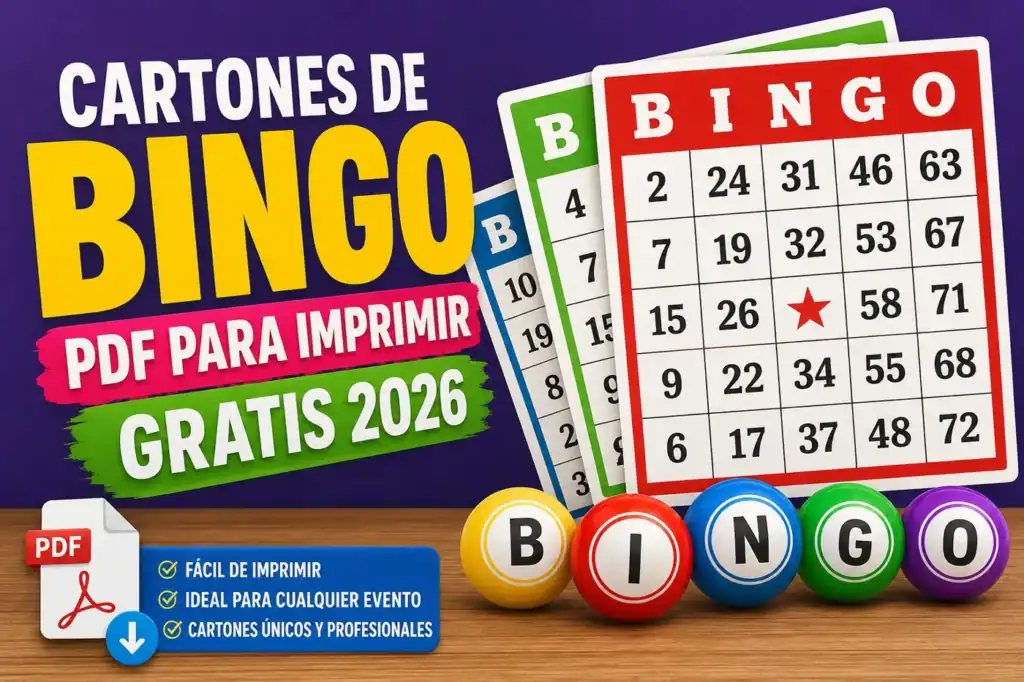 Cartones de Bingo PDF para Imprimir Gratis 2026