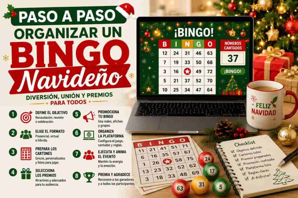 Paso a paso Organizar Bingo Navideño
