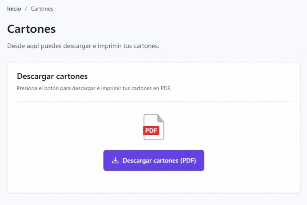¿Cómo imprimir los cartones?